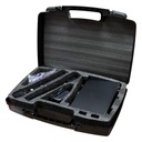 Micrófono Inalambrico Gmi Sound Multifrecuencia Doble UHF Perfomance, con base receptora digital, alimentador tipo C 5V, incluido adaptador 12V, 2 pilas AA, estuche tipo maleta, alcance 50 metros alrededor 