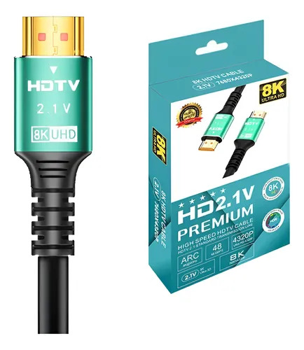Cable Hdmi a Hdmi HDTV2.1 Premium, 8K (7680x4320p) UHD, Audio, Video versión: 2.1V