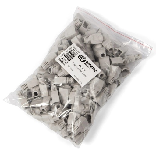 [FNDACAPUCHONRJ45GREY] Funda de Protectores para Rj45 100 unidades, color gris (capuchon)