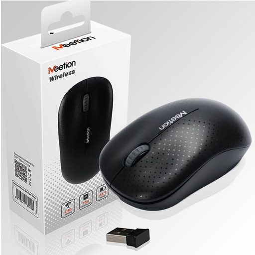 [MOUMTR545] Mouse Meetion MT-R545 Inalambrico para Laptop y PC, distancia 10M 2.4Ghz color negro