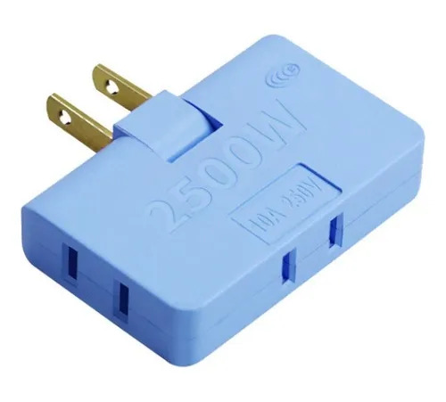 [ADAPE3S] Adaptador de Enchufe giratorio 180° con 3 salidas para tomacorriente 