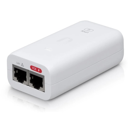 [INYECTORUPOE48VDC] Inyector Ubiquiti U-PoE 802.3AF 48VDC 0.32A a 15W, puerto Gigabit