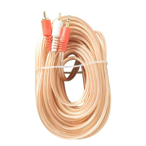Cable Discman de 2 Plug RCA a Plug 3.5 Stereo, transparente 