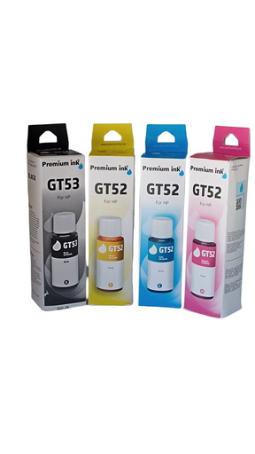 [CMYKPINKHPGT90ML] Kit de Tintas 4 colores Premium Ink HP GT53 GT52 90ml