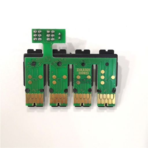 [CHIPT220LR3G1] Chip T220LR3G1 para impresora Epson WF2630, WF2650, WF2660, XP320, XP420, XP424, (4 colores) incluye el conector de pila