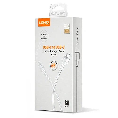 [LDNIOLC121] Cable LDNIO LC121 65W tipo C a tipo C 1metro, carga rápida