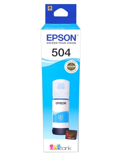 [TAAAEPSON504CY] Tinta Epson T504 Tipo Original 70ml Cyan for L4150-L4160-L4250-L4260-L6161-L6171-L6191-L14150