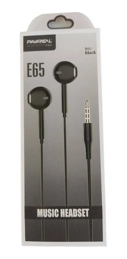 Auricular Pavareal E65 manos libres de cable Plug 3.5mm, micrófono 32om