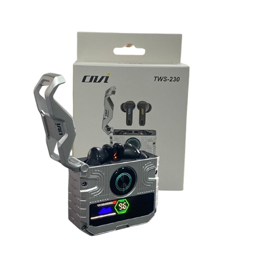 [AUROVITWS230] Auriculares OVI TWS-230 Inalámbrico Bluetooth, bateria, iluminado RGB incluye estuche de carga, cable de carga