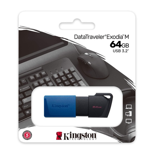 [FMKINGSTONDTXM64GB] Flash Memory Kingston DataTraveler Exodia M, 64GB; Usb 3.2 Gen 1; Negro Azul